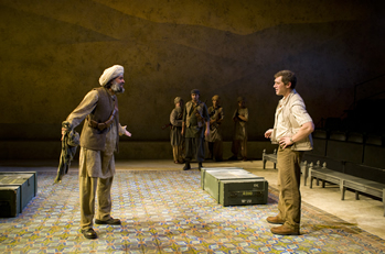 Bernard White and Jeremy Davidson in J.T. Rogers's "Blood and Gifts," directed by Bartlett Sher, Mitzi Newhouse Theater, Lincoln Center, 2011. Photo credit: T. Charles Erickson.