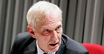 William Hoyland, playing a civil servant in "Called to Account," Tricycle Theatre, London (2007). Photo: Tristram Kenton