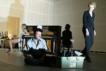 Elizabeth Marvel, Jason Butler Harner and Mary Beth Peil in "Hedda Gabler," directed by Ivo van Hove, New York Theater Workshop. Photo credit: Joan Marcus