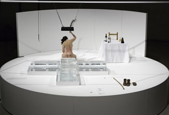 Marina Abramovic performing
