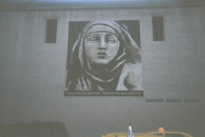 mural of St. Catherine of Siena, Buenos Aires, Argentina, December 2001
