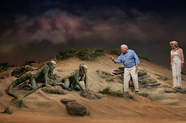 Frederick Weller, Elizabeth Marvel, George Grizzard, Frances Sternhagen in the Lincoln Center Theatre production of Edward Albee's "Seascape" at the Booth Theatre, directed by Mark Lamos. Photo: Joan Marcus